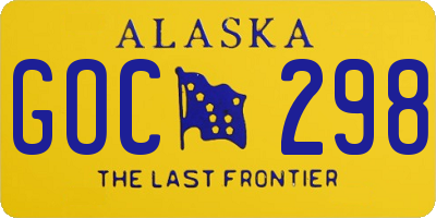 AK license plate GOC298