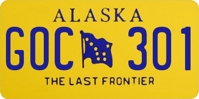 AK license plate GOC301