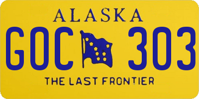 AK license plate GOC303