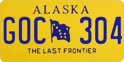 AK license plate GOC304