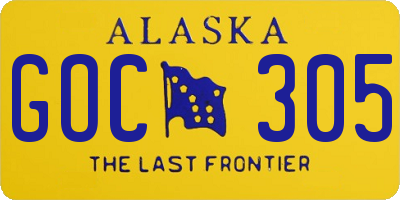 AK license plate GOC305