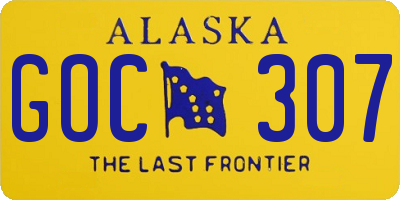 AK license plate GOC307