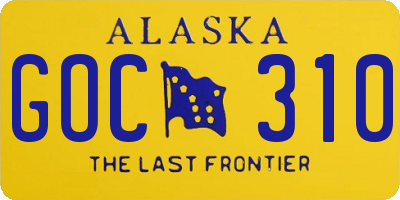 AK license plate GOC310