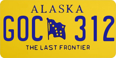 AK license plate GOC312