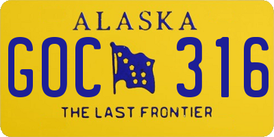 AK license plate GOC316