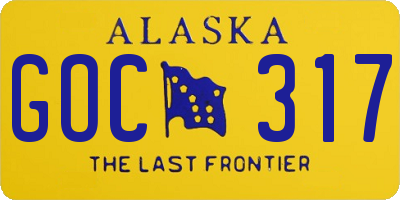 AK license plate GOC317