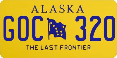 AK license plate GOC320