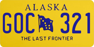 AK license plate GOC321
