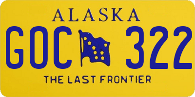 AK license plate GOC322