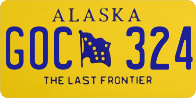 AK license plate GOC324