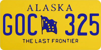 AK license plate GOC325