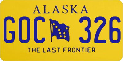 AK license plate GOC326
