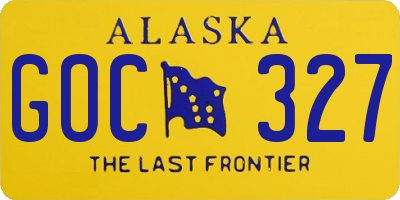 AK license plate GOC327