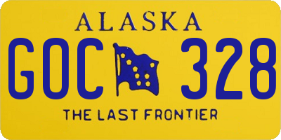 AK license plate GOC328