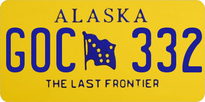 AK license plate GOC332