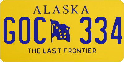 AK license plate GOC334