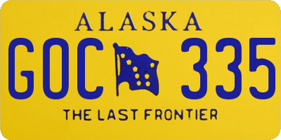 AK license plate GOC335