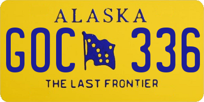 AK license plate GOC336