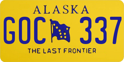AK license plate GOC337