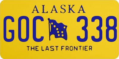 AK license plate GOC338
