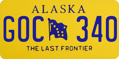 AK license plate GOC340
