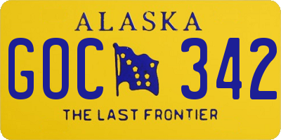 AK license plate GOC342