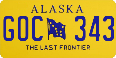 AK license plate GOC343