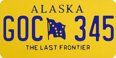 AK license plate GOC345
