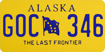 AK license plate GOC346