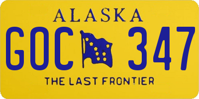 AK license plate GOC347
