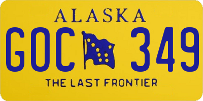 AK license plate GOC349