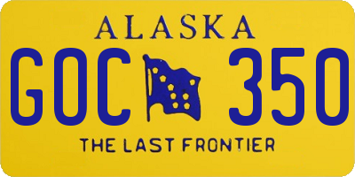 AK license plate GOC350