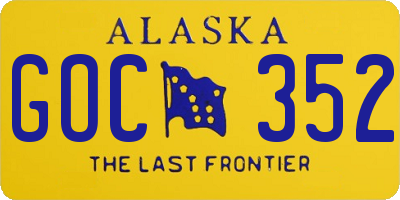 AK license plate GOC352