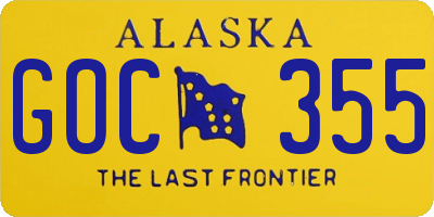 AK license plate GOC355