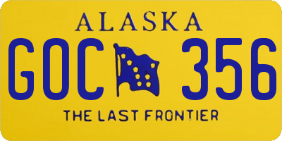 AK license plate GOC356