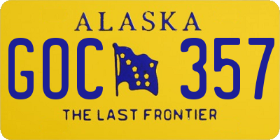 AK license plate GOC357