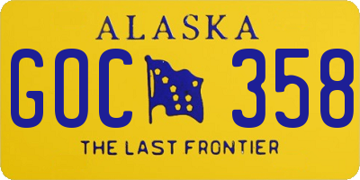 AK license plate GOC358