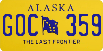 AK license plate GOC359