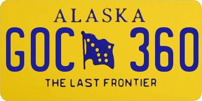 AK license plate GOC360