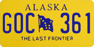 AK license plate GOC361