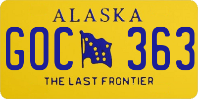 AK license plate GOC363
