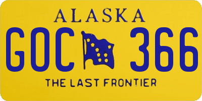 AK license plate GOC366