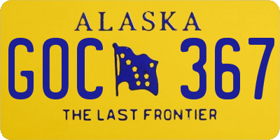 AK license plate GOC367