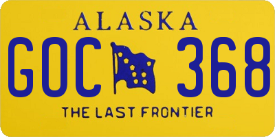 AK license plate GOC368