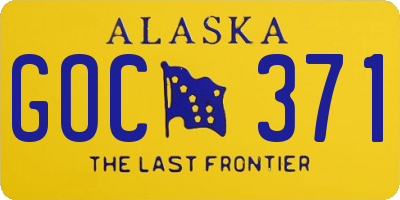 AK license plate GOC371
