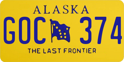 AK license plate GOC374