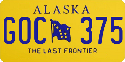 AK license plate GOC375