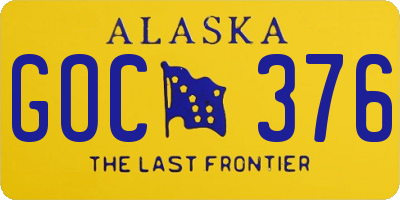 AK license plate GOC376