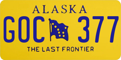 AK license plate GOC377