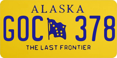 AK license plate GOC378